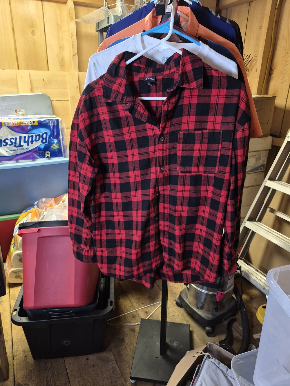 art class Red and Black Plaid Button-Down Shirt Bin 46